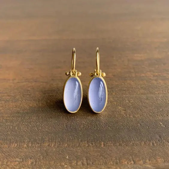 Moonstone earrings in lilac color