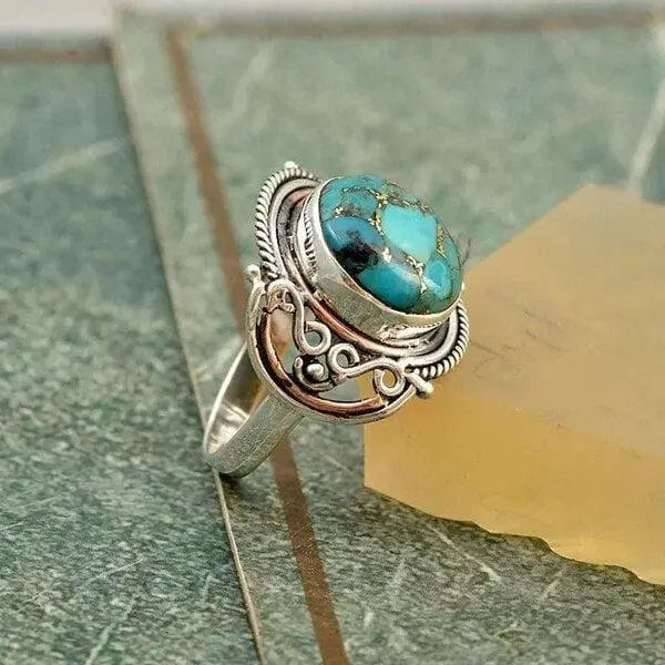 Turquoise boho ring