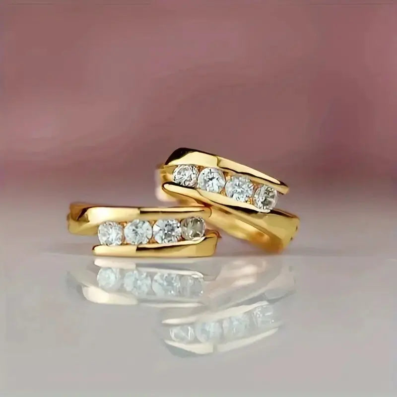 Radiant round earrings with zircons