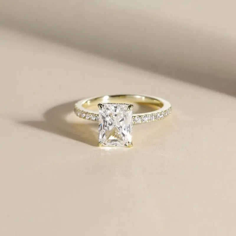 Lumina radiant solitaire ring