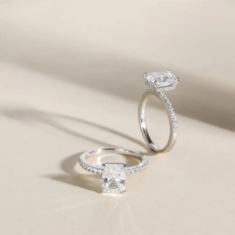 Lumina radiant solitaire ring