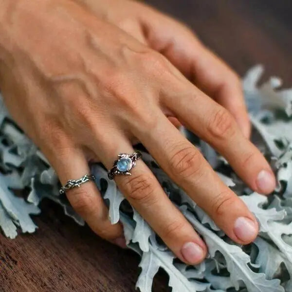Celestial ring with moonstone