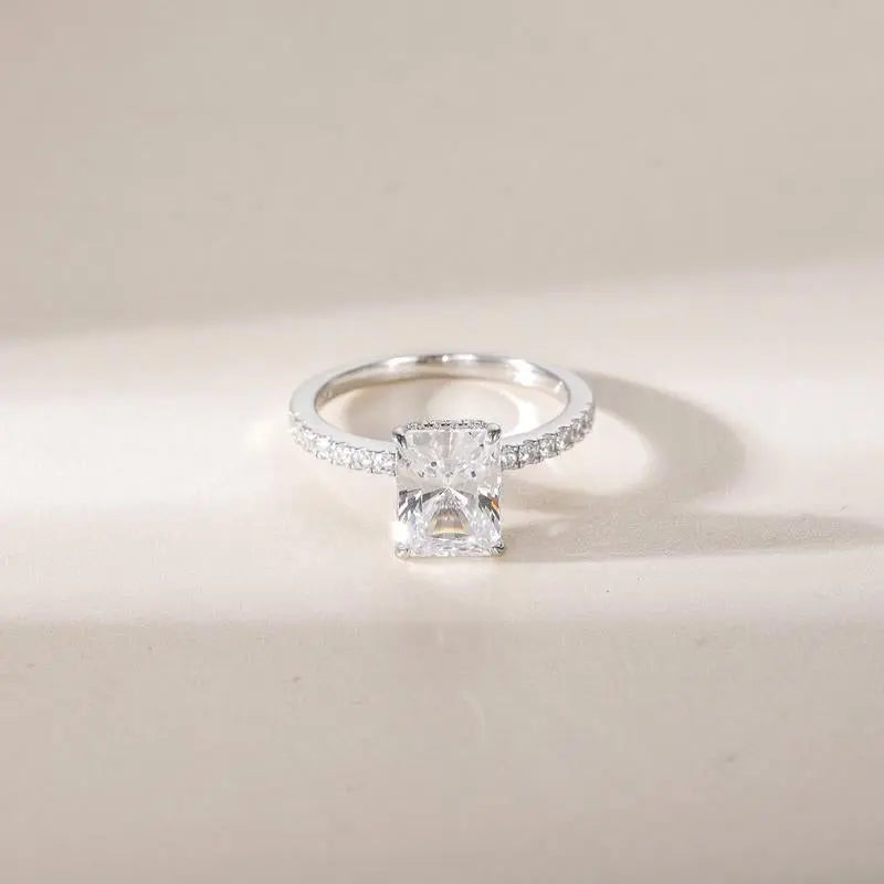 Lumina radiant solitaire ring