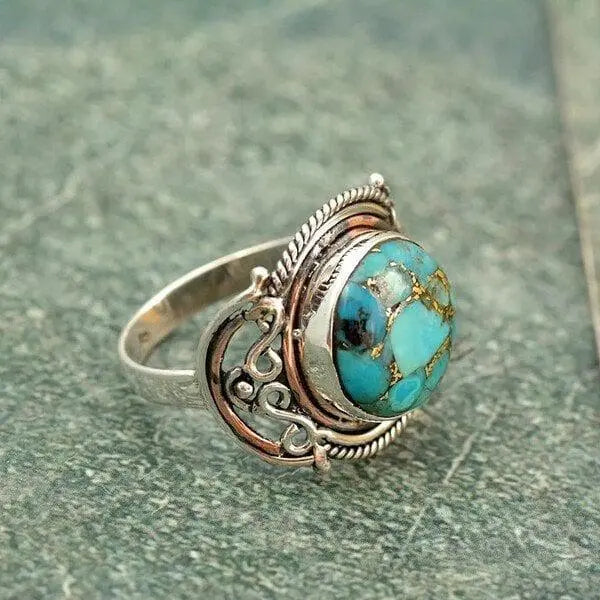 Turquoise boho ring