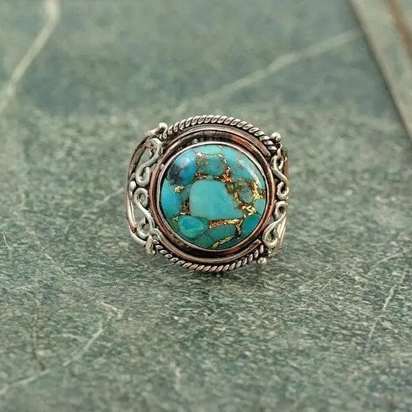 Turquoise boho ring