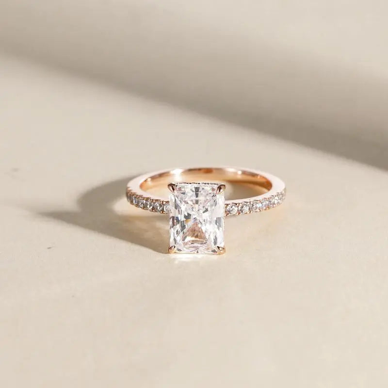 Lumina radiant solitaire ring