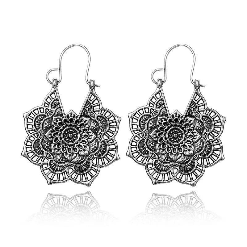 Lotus mandala earrings
