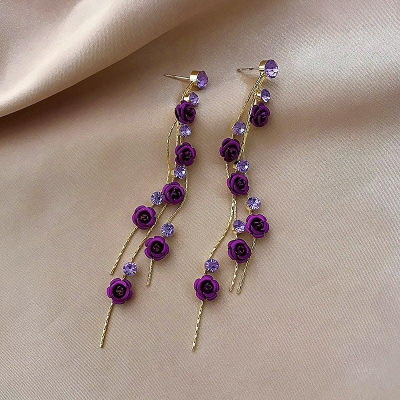 Cascading rose gold earrings