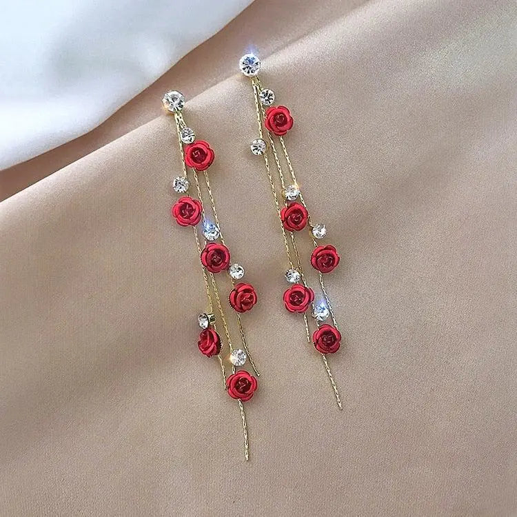 Cascading rose gold earrings