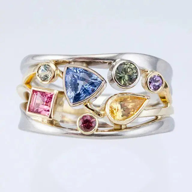 Vintage ring with colored crystal