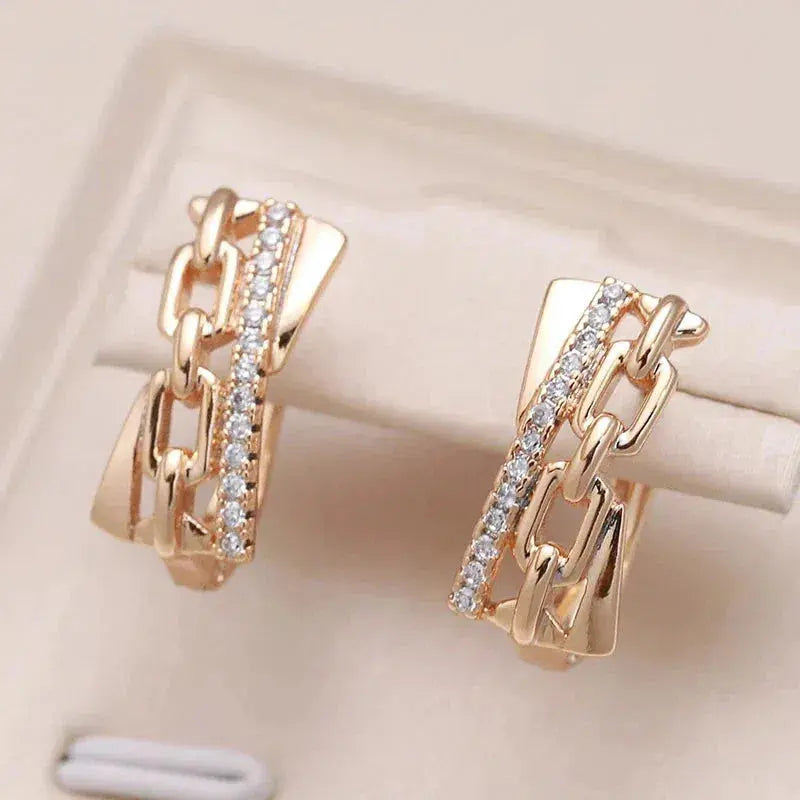 Shiny gold chain earrings