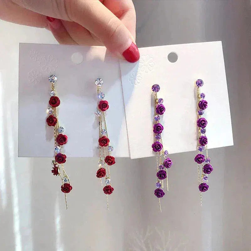 Cascading rose gold earrings