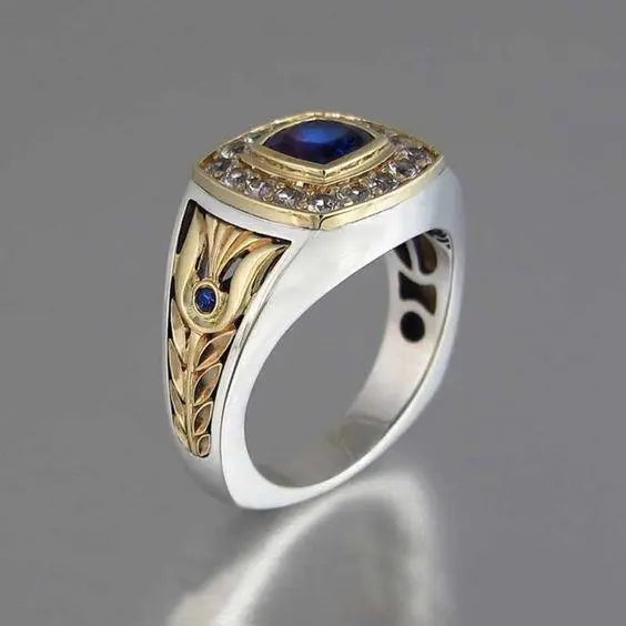 Blue Turkish signet ring in sterling silver 925