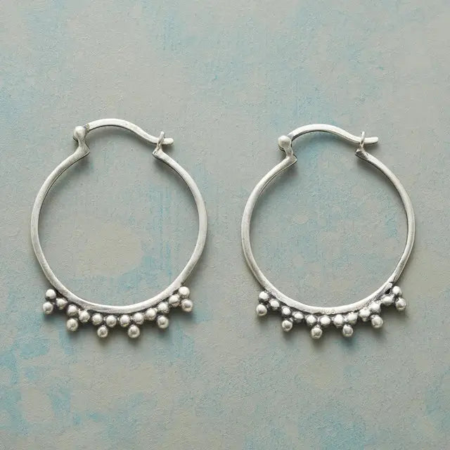 Silver plated vintage style earrings