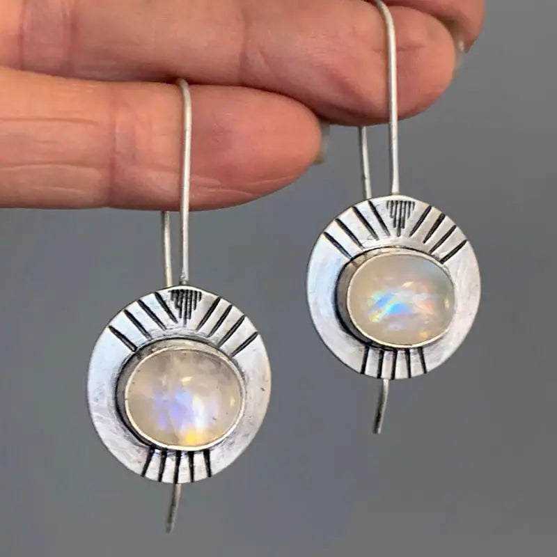 Boho earrings with moonstone