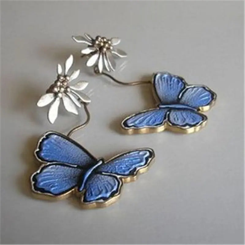Light blue butterfly earrings