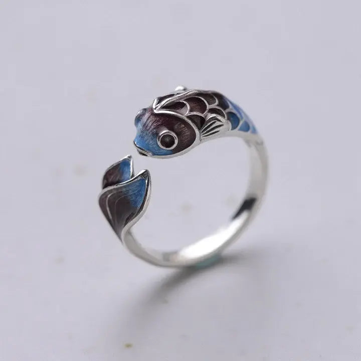 Vintage style koi fish ring