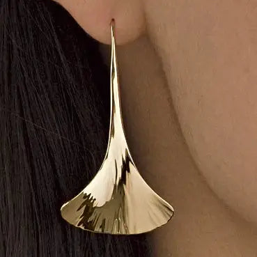 Gold-plated pendant earrings