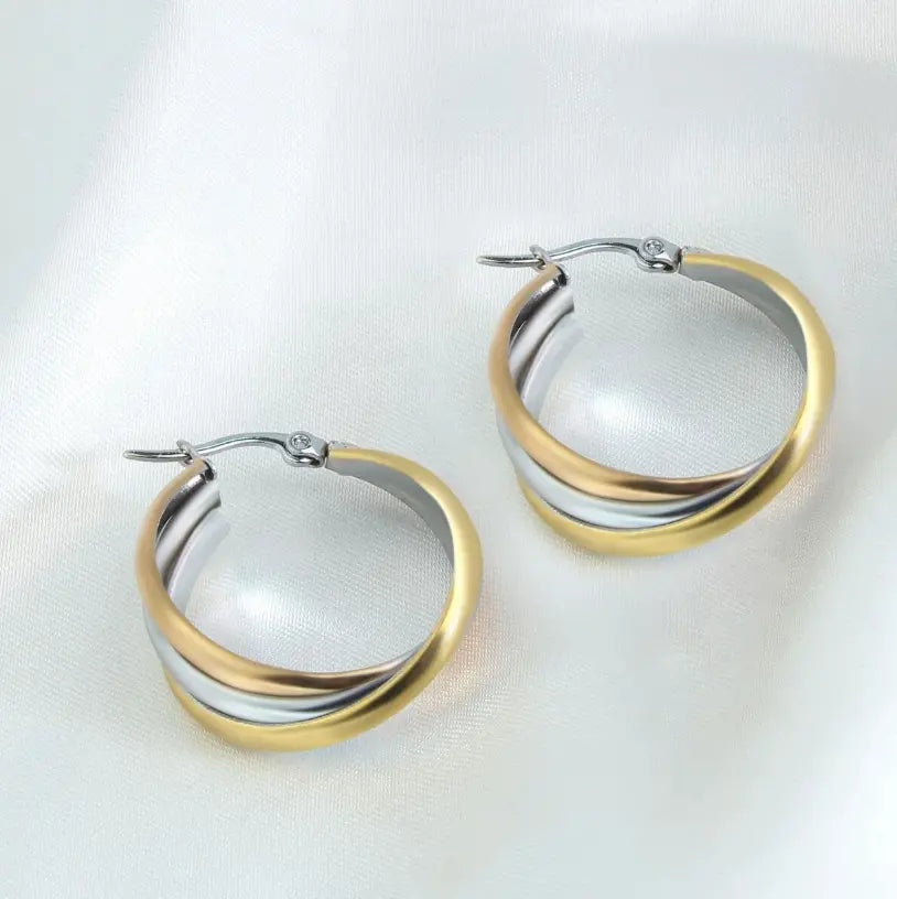 Boho earrings in silver and gold