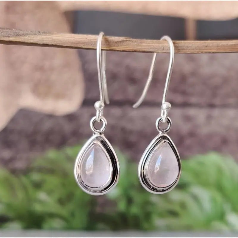 White crystal earrings in vintage style