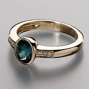 Ring with blue crystal