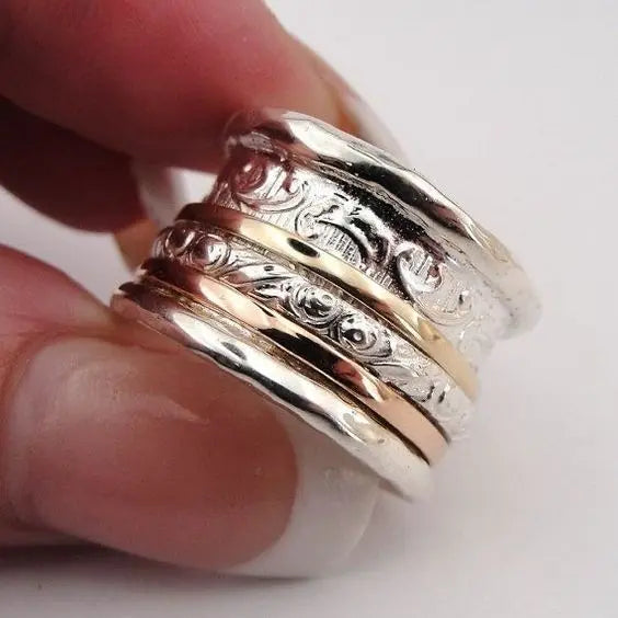 Gold and silver vintage style ring