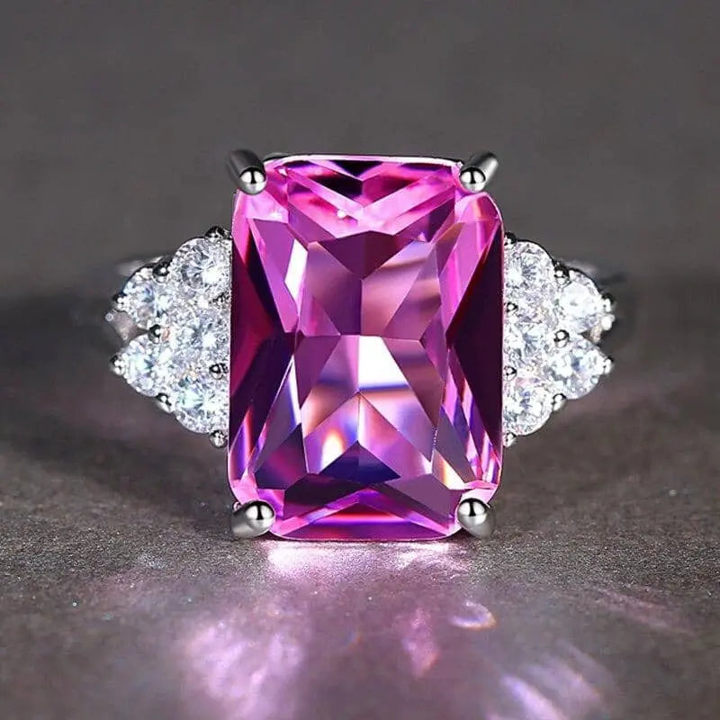 Rose ring in shiny silver