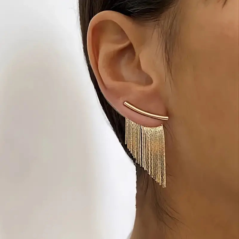 Gold earrings in vintage style