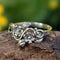 Silver ring with vintage style flower
