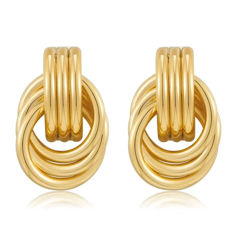 Gold knot with vintage style hoop