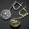Rounded pendant earrings with crystals in vintage style