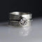 Silver ring with zircons in vintage style