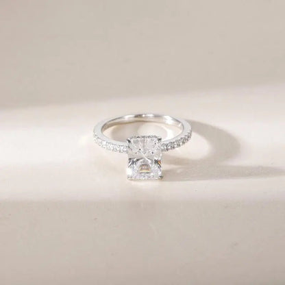 Lumina radiant solitaire ring