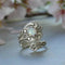 Adjustable spoon ring with white opal