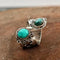 Adjustable ring with double turquoise