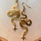 Gold Star Snake earrings with pendant