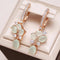 Sparkling earrings with gold-colored crystals
