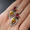 Vintage style fire glass earrings
