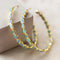 Gold earrings with blue opal in vintage style