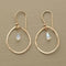 Gold earrings with white crystals in vintage style
