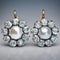 Crystal mandala earrings with vintage pearls
