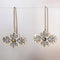 Silver-plated vintage earrings with inlaid gold stone