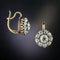 Gold earrings with precious stones
