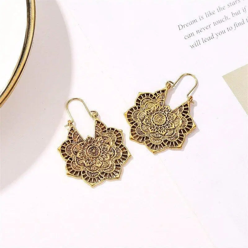 Lotus mandala earrings