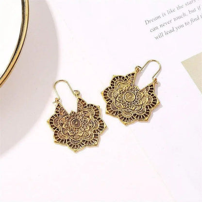 Lotus mandala earrings