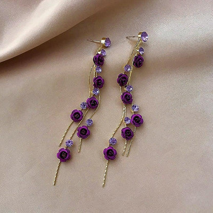 Cascading rose gold earrings