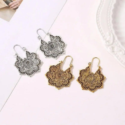 Lotus mandala earrings