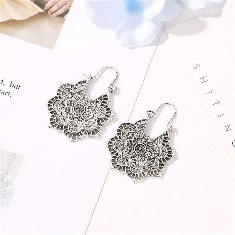 Lotus mandala earrings