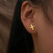 Gold earrings in the shape of an airplane