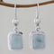 Blue square vintage style earrings in sterling silver